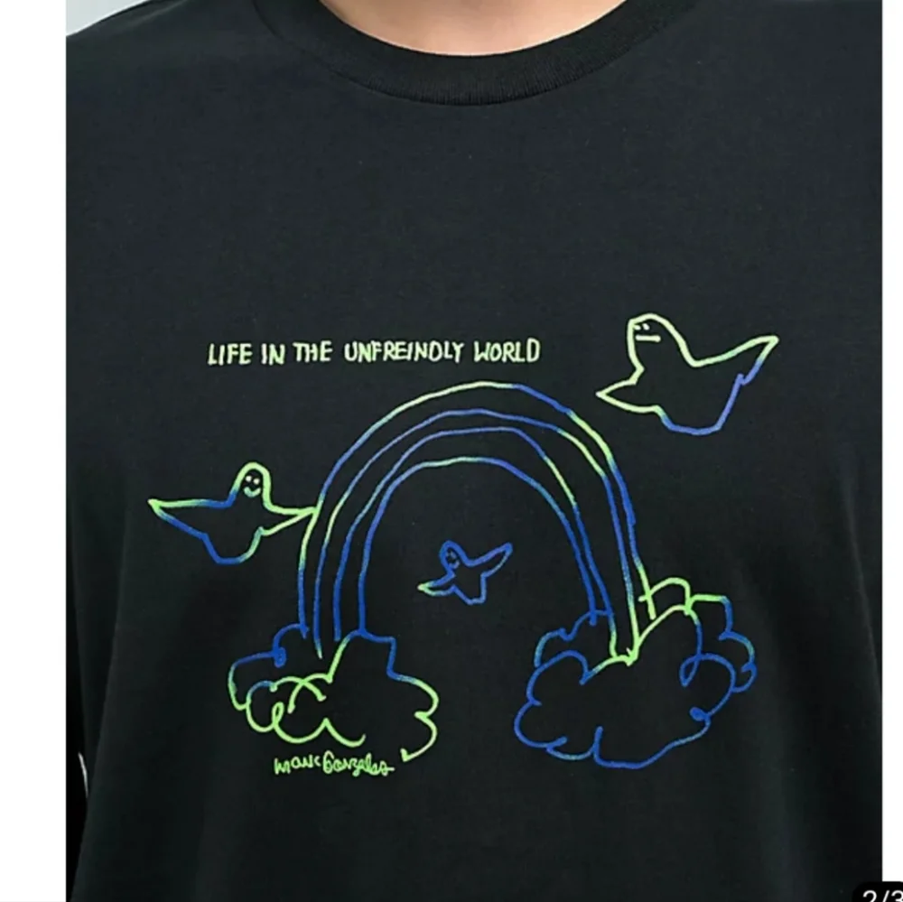 adidas Schmoo Foil Art Black Long Sleeve T-Shirt SIZE SMALL